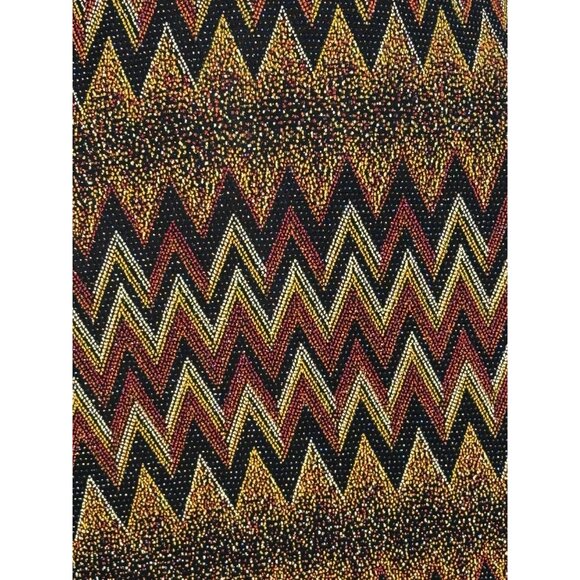 Vintage 1990s/Y2K Party Dress, Brown and Black Sparkle Zig Zag, Sassy Size Small - Picture 4 of 7